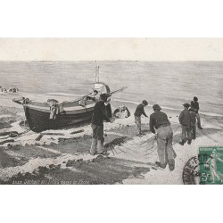 METIERS DE LA MER. Séchage des filets après la Pêche 1909