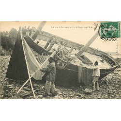 METIERS DE LA MER. Séchage des filets 1909