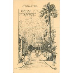 SENEGAL. Cathédrale de Dakar rue Dagorne sur un dessin de 1914