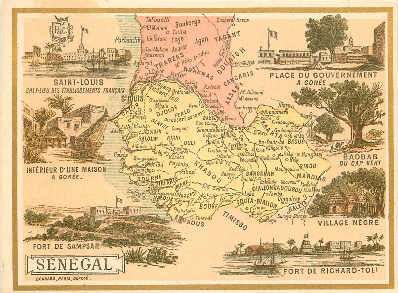 SENEGAL. Carte notice 11,5 x 9 cm
