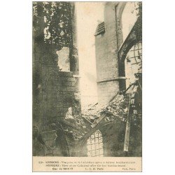 carte postale ancienne 02 SOISSONS. Cathédrale. Intérieur vers 1917