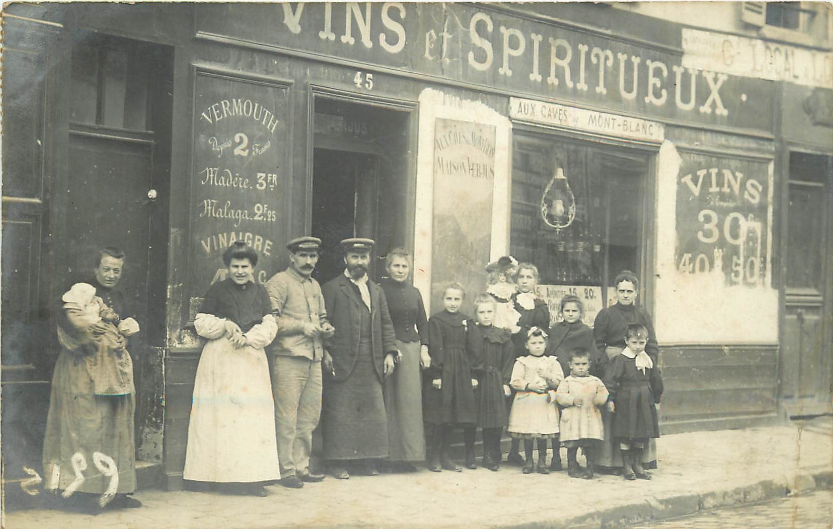 93 Rare Bagnolet. Aux Caves du Mont-Blanc 45 rue Sadi Carnot tenues par Verjus