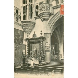 52 CHAUMONT. Femme à genoux en prière à l'Eglise Saint-Jean-Baptiste 1910