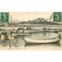 06 ANTIBES. Nombreux Pêcheurs sur les Quais et le Fort Carré 1912