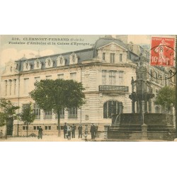 63 CLERMONT-FERRAND. Caisse d'Epargne et Fontaine d'Amboise 1919