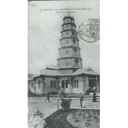 carte postale ancienne 13 MARSEILLE. Tour d'Annam . Exposition Coloniale 1907