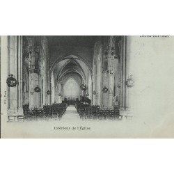 carte postale ancienne 14 DIVES. L'Eglise 1902 intérieur