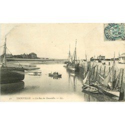 carte postale ancienne 14 TROUVILLE. Le Bac de Deauville 1907 carte verso vierge