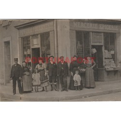 03 COMMENTRY. Mercerie Epicerie Poterie Rouennerie Lardeau Place de la Liberté. Photo Carte Postale