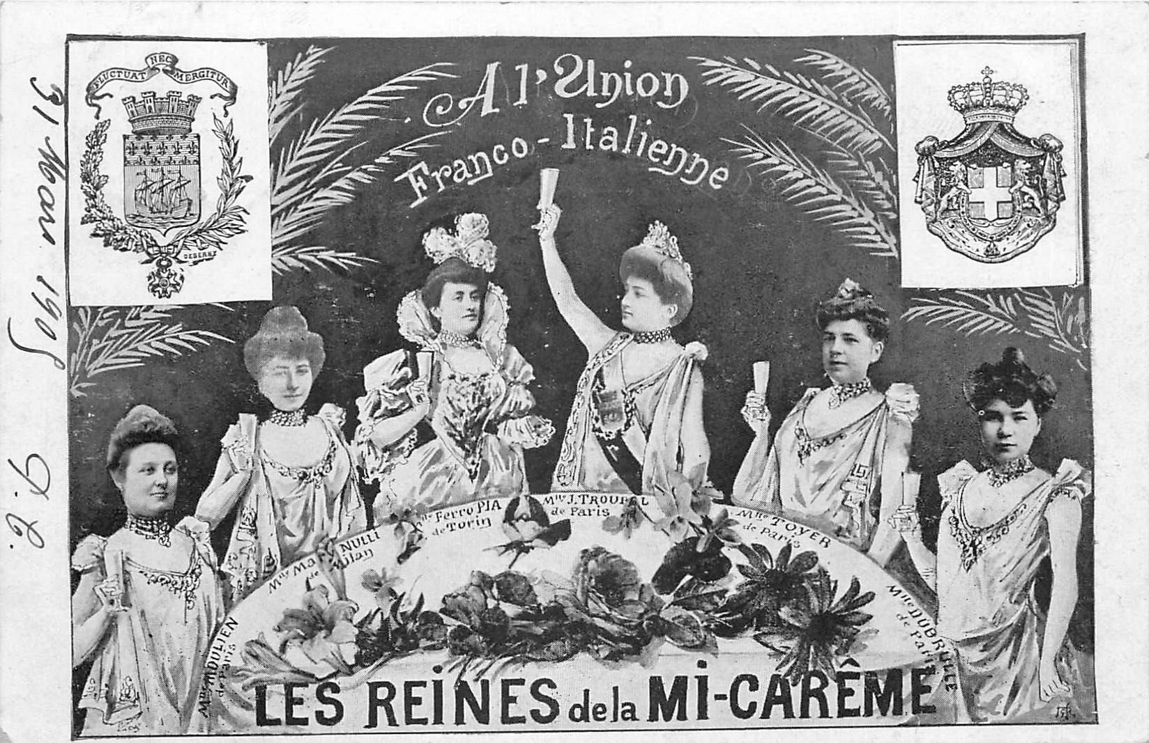 Les Reines de la mi-carême à l'Union Franco-Italienne 1905