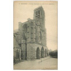 carte postale ancienne 02 SOISSONS. Cathédrale. Tour inachevée du Portail