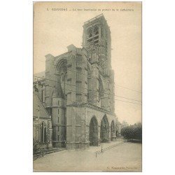 carte postale ancienne 02 SOISSONS. Cathédrale. Tour inachevée du Portail