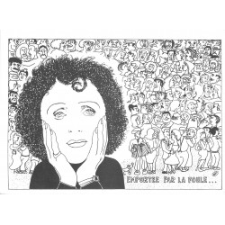 EDITH PIAF. Chanteuse. Carte signée par le Dessinateur Deflandre