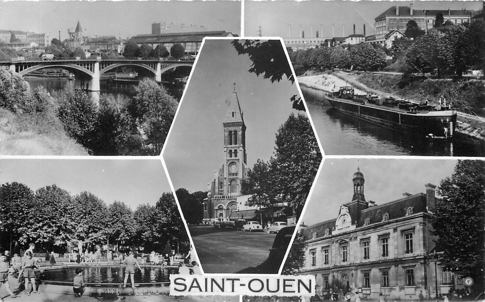 93 SAINT-OUEN. Le Pont, Square et Mairie