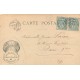 carte postale ancienne Rare 32 LANNUX. Pêcheur à la Ligne 1904. Tampon publicitaire Champagne Mercier Epernay