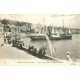 carte postale ancienne 14 TROUVILLE. Départ du Bateau du Havre dans l'Avant-Port 1905