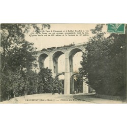 52 CHAUMONT. Avenue du Viaduc avec train ligne Paris à Belfort 1916