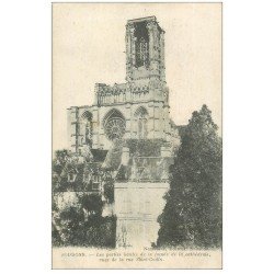 carte postale ancienne 02 SOISSONS. Cathédrale. Vue de la Rue Saint-Godin 1917