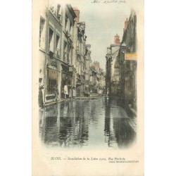 41 BLOIS. Inondation de la Loire 1902 rue Foulerie colorisée