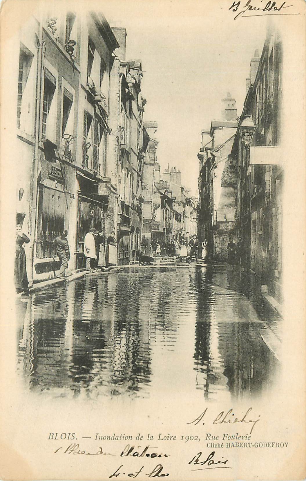 41 BLOIS. Inondation de la Loire 1902 rue Foulerie