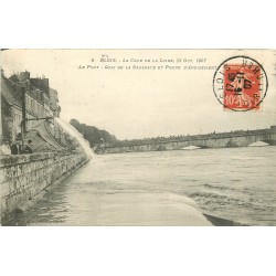 41 BLOIS. Crue de la Loire 1907 avec Pompe d'épuisement Quai Saussaye