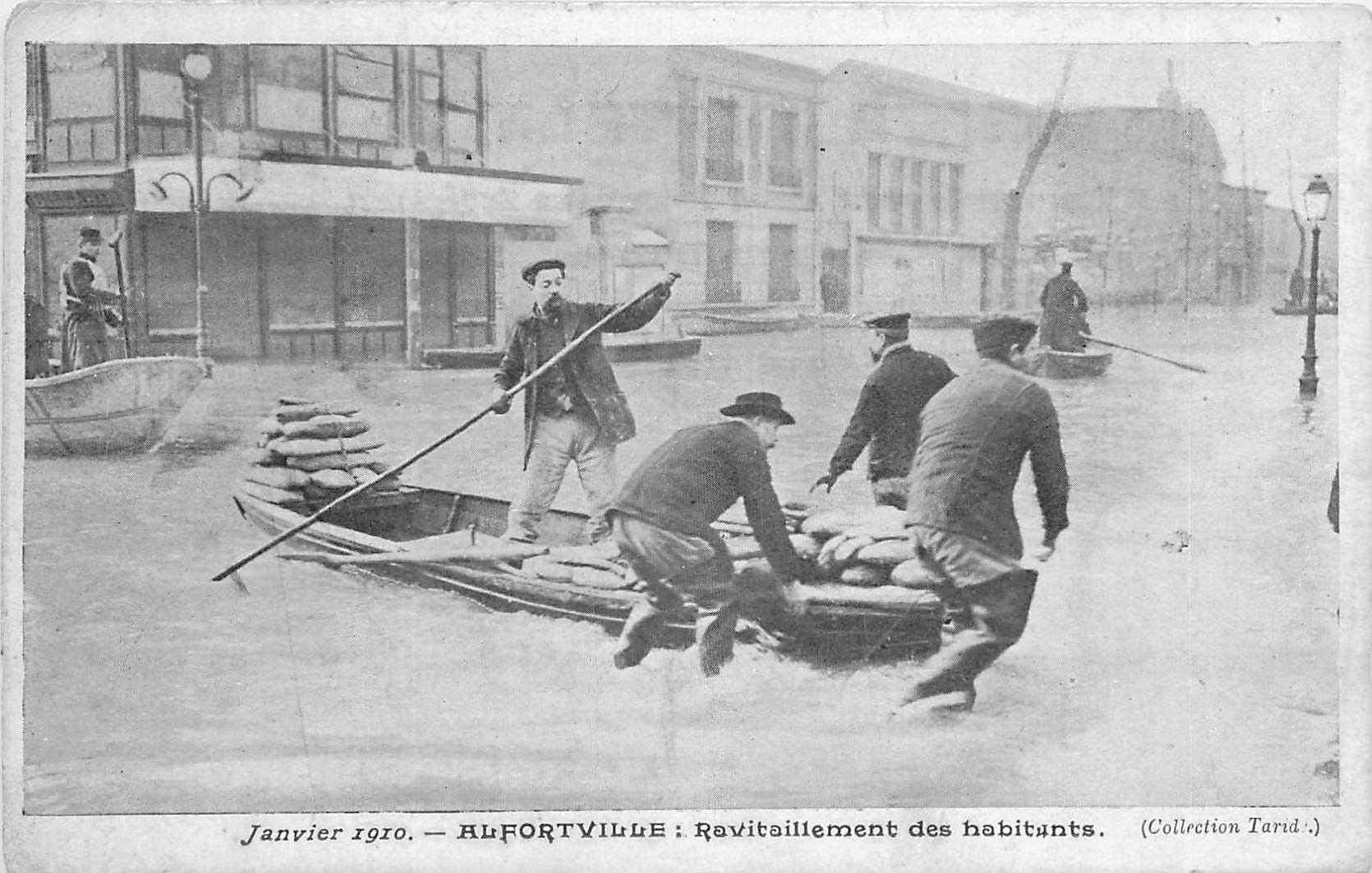 Inondation et Crue de 1910. ALFORTVILLE 94. Ravitaillement des habitants