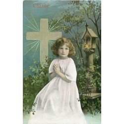 carte postale ancienne 14 LISIEUX. Charité Jeune Fille en prière