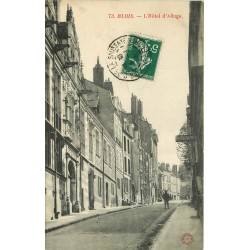 41 BLOIS 2 Cpa sur l'Hôtel d'Alluye ou d'Alluge 1909 avec magasin de Photographie