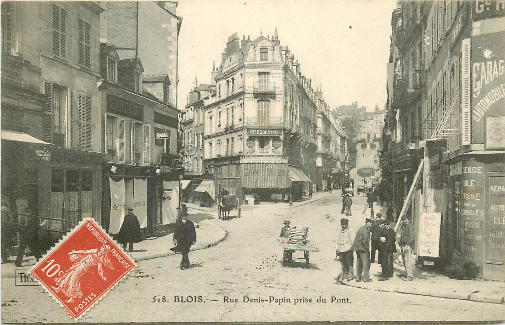 41 BLOIS. Ouvriers sur rue Denis Papin 1909