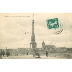 41 BLOIS. Le Sommet du Pont sur la Loire avec attelage 1908