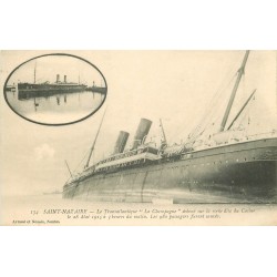 44 SAINT-NAZAIRE. Transatlantique " La Champagne " échoué sur la Roche du Casino 1915