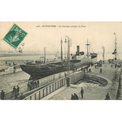 44 SAINT-NAZAIRE. Navire " La Garonne " sortant du Port 1909