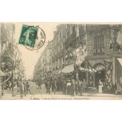 41 BLOIS. Fête des Fleurs rue Denis Papin en 1910 avec le Grand Café