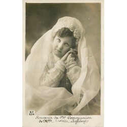 Souvenir de la 1ère Communion Fillette avec Chapelet 1908