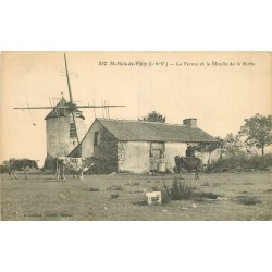 35 SAINT-MALO-DE-PHILY. Vaches à la Ferme et Moulin à vent de la Butte 1934