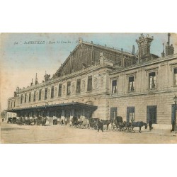 2 x Cpa 13 MARSEILLE. Gare Saint-Charles 1920 et Monument Puget