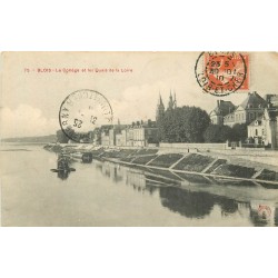 41 BLOIS. La Dragueuse et le Collège Quais de la Loire 1910