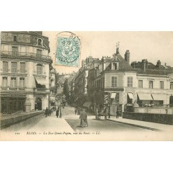 41 BLOIS. La rue Denis Papin avec Café Français et Hôtel 1905