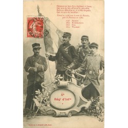 BERGERET. Le 4° Régiment d'Infanterie Militaires avec Clairon et Drapeau 1908