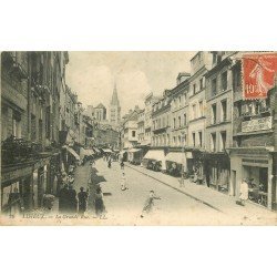 carte postale ancienne 14 LISIEUX. La Grande Rue 1912