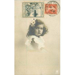 Superbe Fillette 1910 timbre " Sauvons l'Enfance "