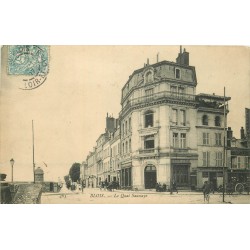 41 BLOIS. Café Français et Buvette Hôtel de Ville au Quai Saussaye 1907