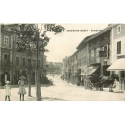WW 69 SOUCIEU-EN-JARRET. Attelage devant Hôtel du Commerce sur Grande Rue 1915