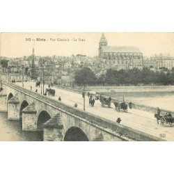 41 BLOIS. Nombreux attelages sur le Pont 1918