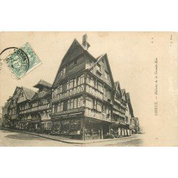 carte postale ancienne 14 LISIEUX. Maisons de la Grande Rue 1907
