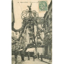 41 BLOIS. Décoration devant une Chapellerie rue du Commerce vers 1905