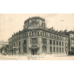 2 cpa 64 HENDAYE. La Poste 1936 et Hôtel de France boulevard des Pyrénées 1910