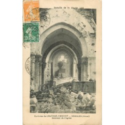 02 BRASLES. Intérieur d'une Eglise bombardée 1923