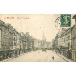 carte postale ancienne 14 LISIEUX. Place Victor-Hugo 1909