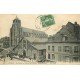 carte postale ancienne 14 LISIEUX. Halle au Beuure et Eglise Saint-Jacques 1913